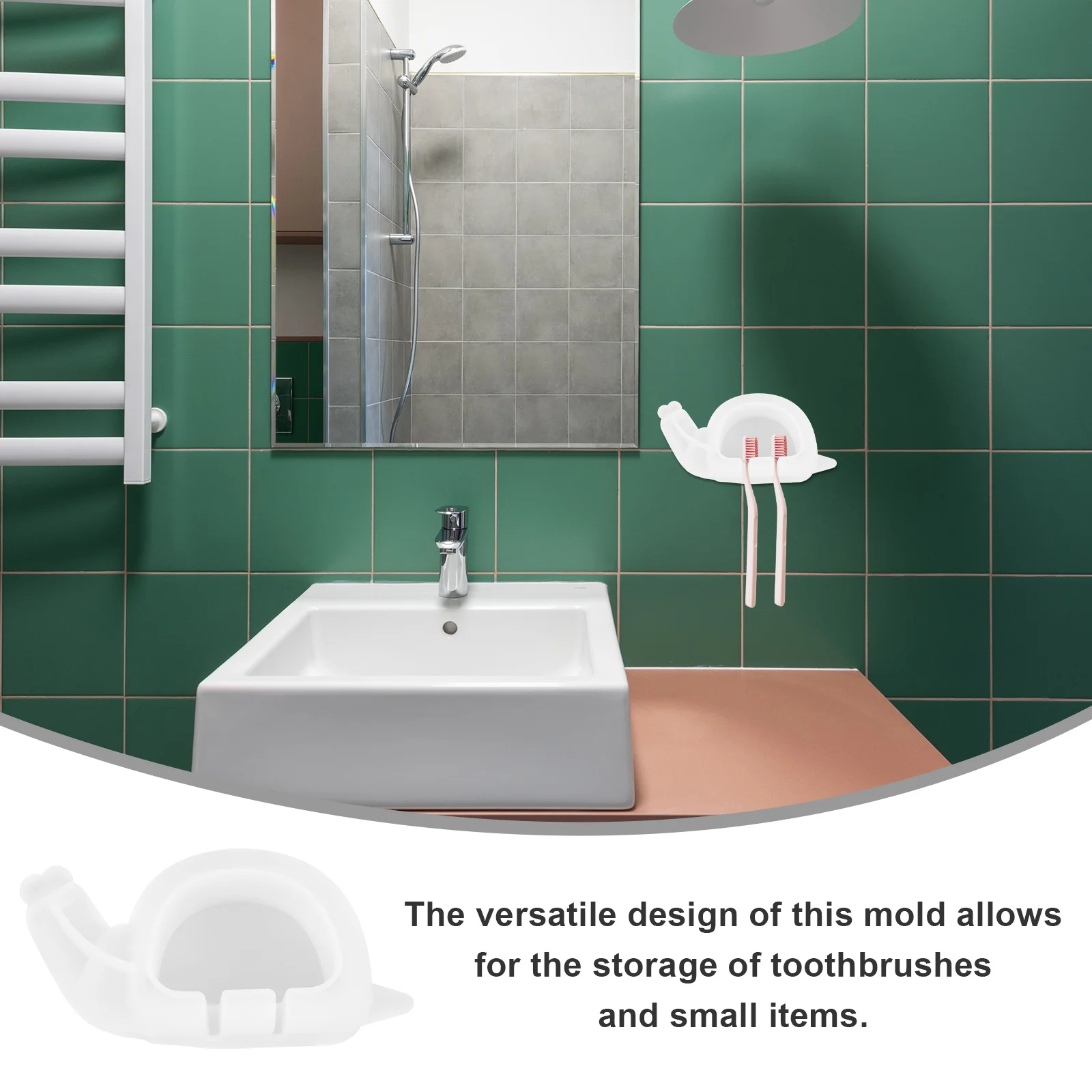 

Snail Toothbrush Holder Silicone Mold DIY Craft Resin Mold Creative Storage for Bathroom Small Items Flexible Silicone Craft