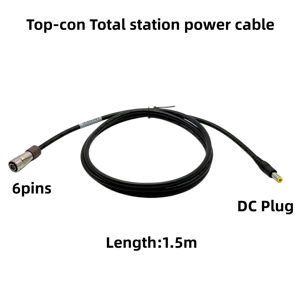 EDC213A Top-con Sok-kia total station external 12V DC power cable battery cable 6pin female to DC plug