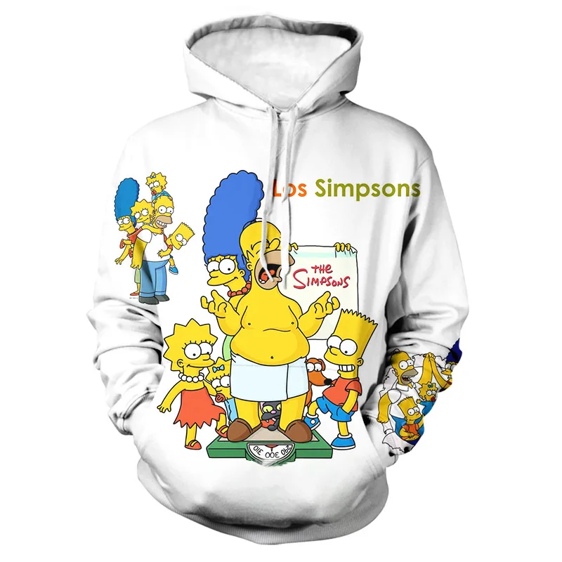 Christmas Simpsons Graphic Men Hoodie Cartoon Street Pullover Hooded Sweatshirt Spring Autumn Hoodies for Men Women Clothing