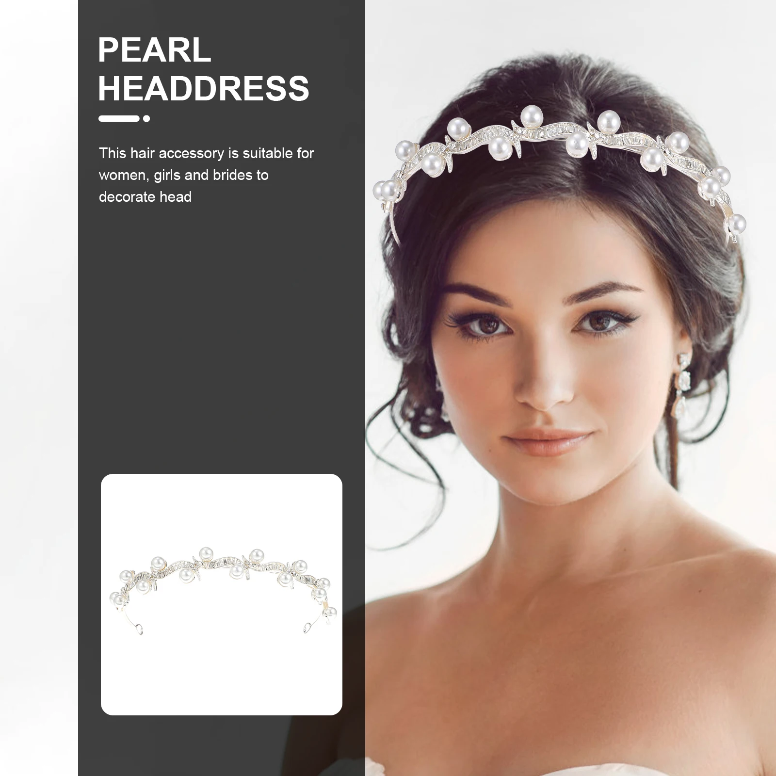 

Crown Headb Accessories Girls Girl Haircut Decor Rhinestones Pearls Woman Bridal Alloy Pearl Headdress Fashion Hairb