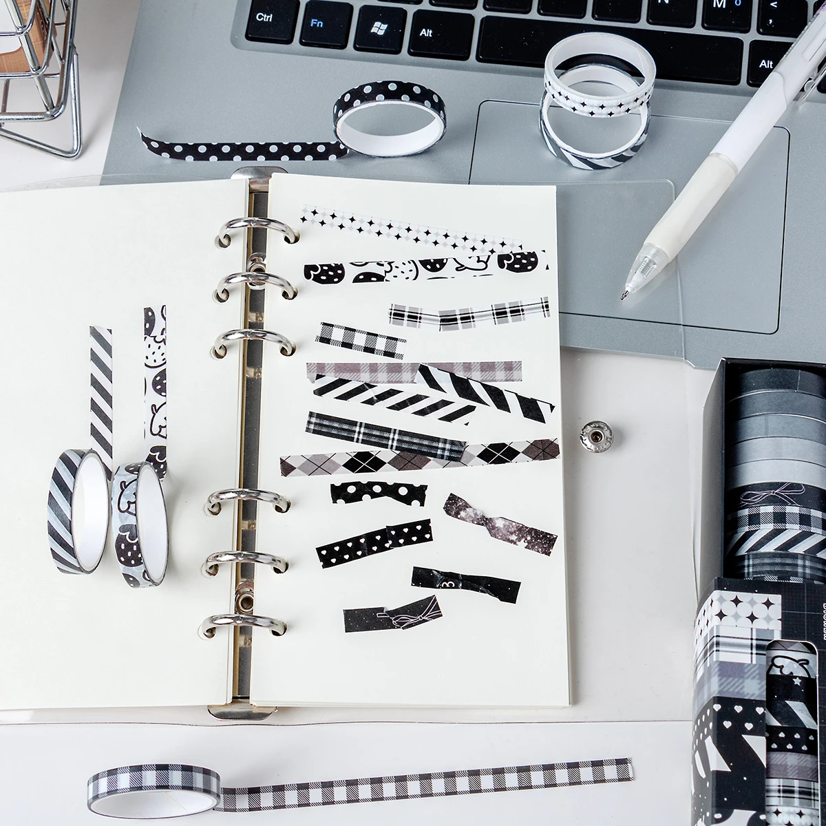 ヴィンテージストライプテープ20ロールセット、DIYフォトフレーム、日記、ギフトボックス包装、絶妙な装飾アイテムに最適