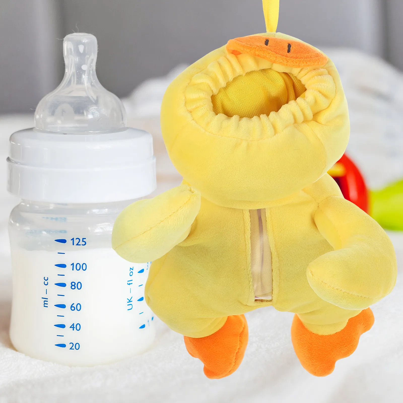 Rabbit Shaped Baby Bottle Sleeve Warm Insulated Feeding Cover for Infant Milk Bottle Holder Transparent Scale Elastic Opening