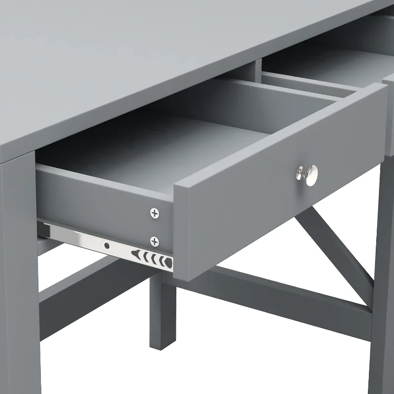 Meja Kantor Rumah Meja Komputer Tulis Meja Desain Modern dengan Laci (Abu-abu)