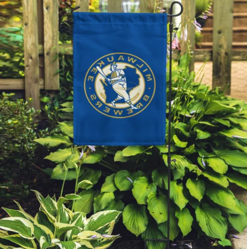 ميلووكي برويرز 11.5 بوصة × 17.5 بوصة علم الحديقة / لافتة الفناء #2