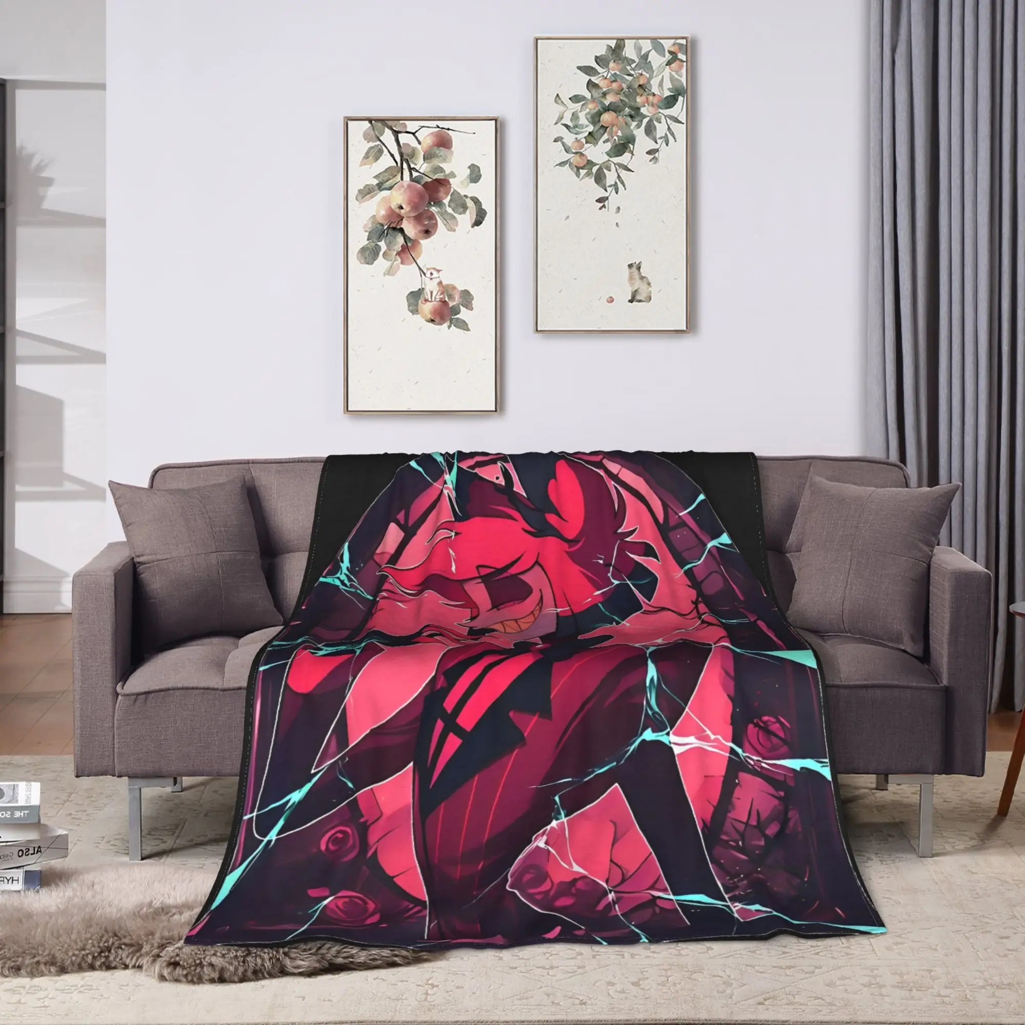 VOX H-Hazbin Hotel Alastor Game Super Warm Blanket Plush Bedding Throws Fashion Couch Chair Flannel Bedspread Sofa Bed Cover