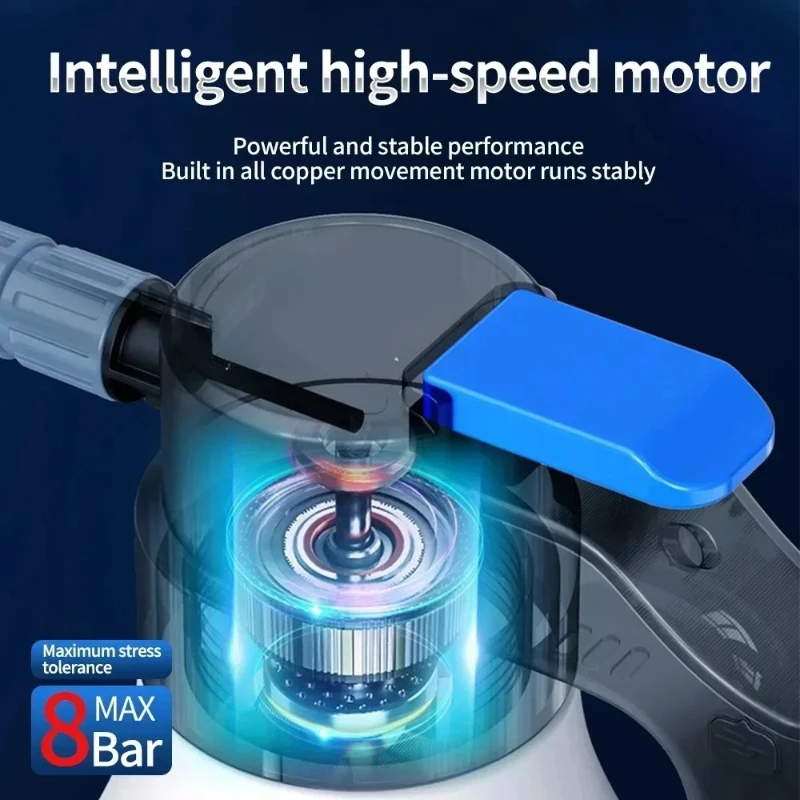 ‌ بخاخ ضغط محمول مع فوهة إسفنجية - مجموعة أدوات غسيل السيارات والبستنة القابلة لإعادة الشحن