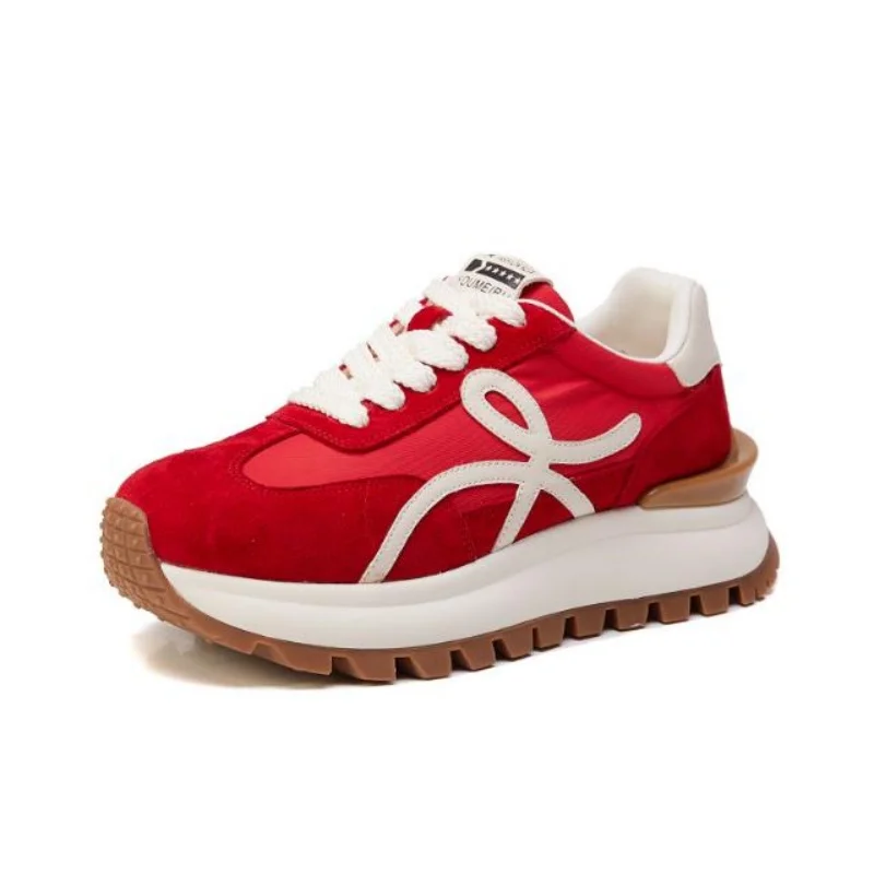 Women Sneakers Genuine Leather Platforms Ladies Casual Sports Shoes Comfy Students Sneakers Summer Popular Size 34-40