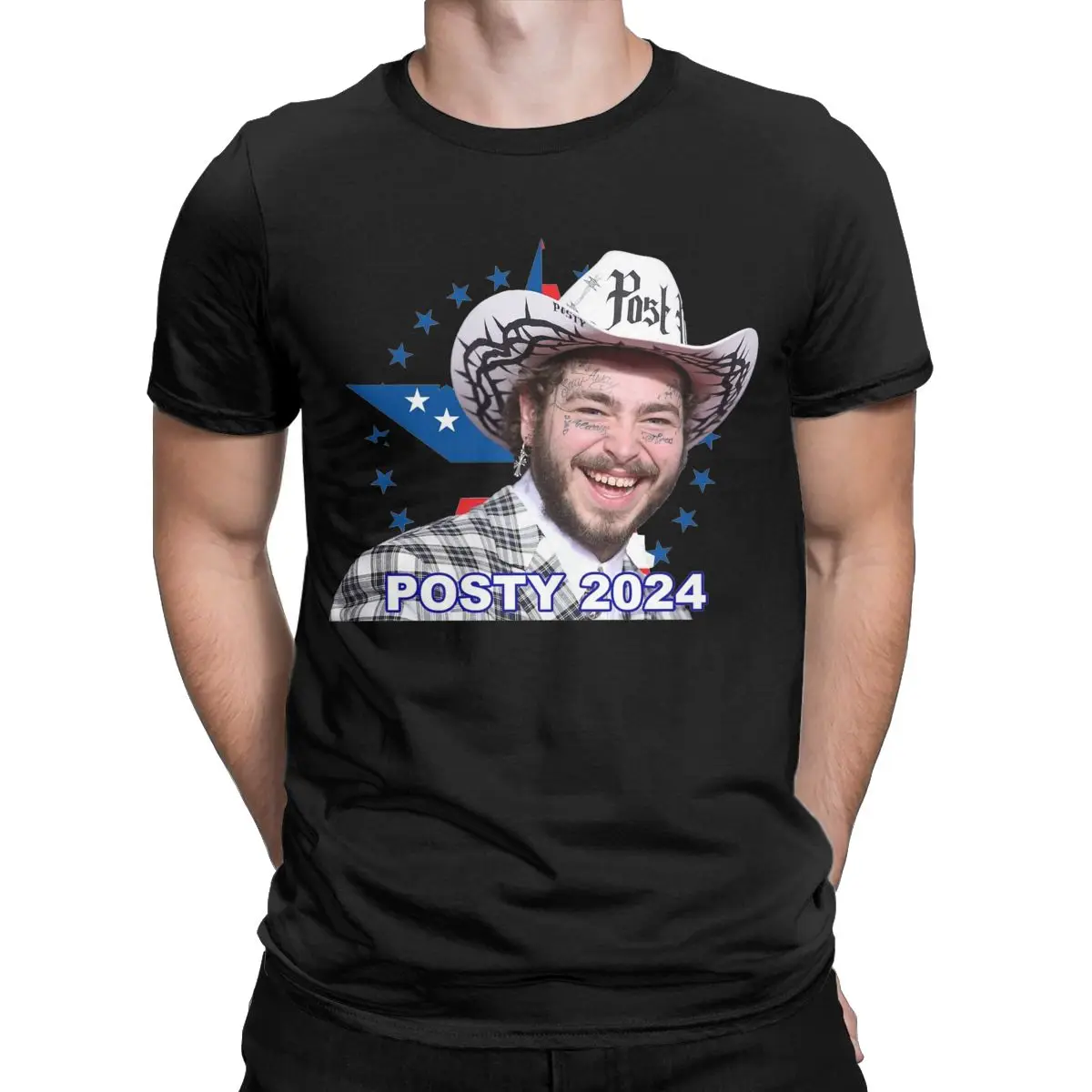 Summer Posty Malone For President 2024 for Men Women T Shirt Funny Rapper Apparel Novelty Tees T-Shirt Pure Cotton Printed Cloth