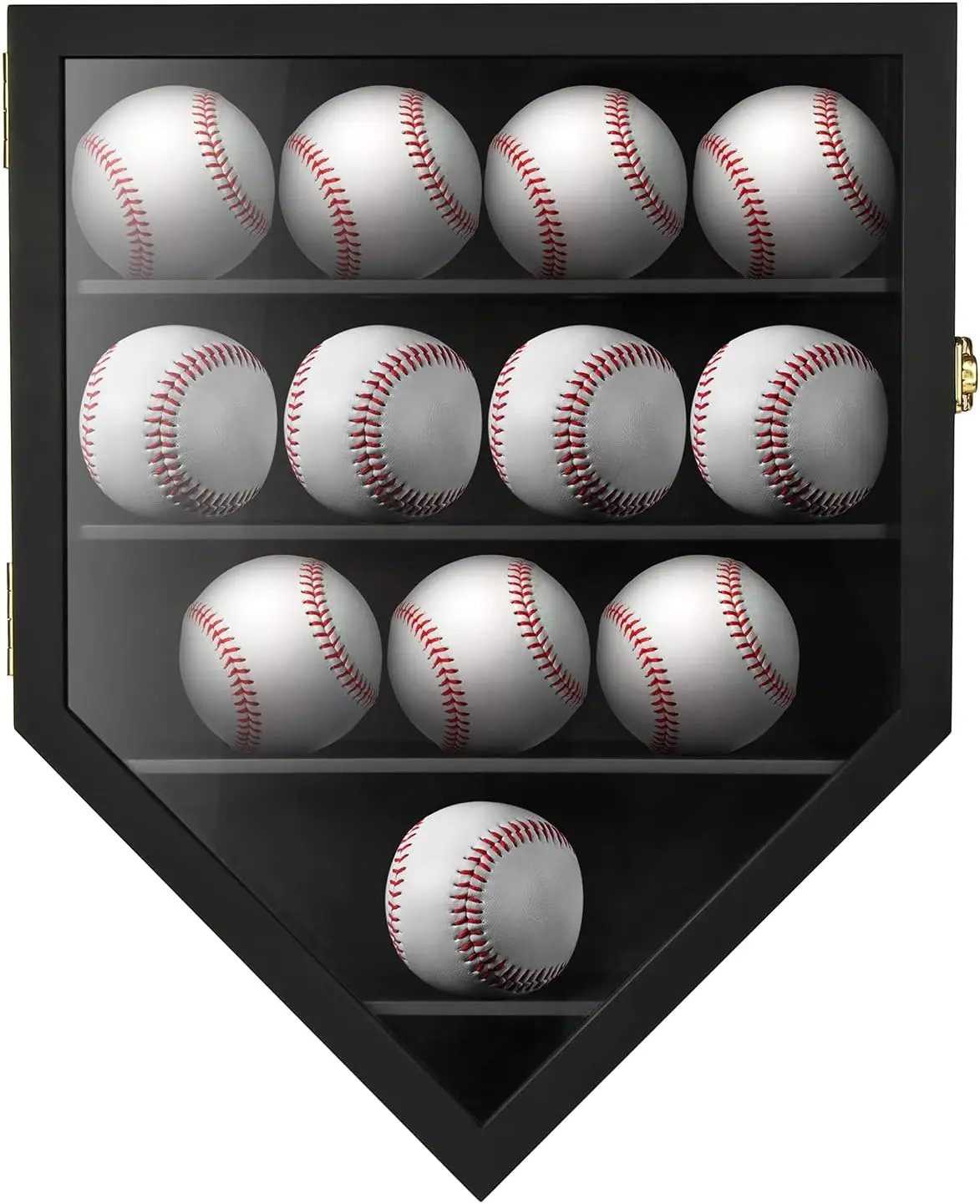 TJ.MOREE 12 Baseball Display Case, Baseball Holders for Balls Display, 13 x 16.5 inches Wall Mount Shadow Box with Locks for Hom
