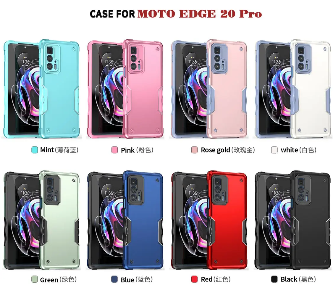 Armor Case for Motorola Moto Edge 20 Pro Case Silicone Soft Inner Hard Shockproof Cover for Moto Edge 20Pro Edge20 20 Pro Case