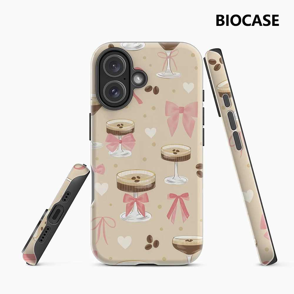 Kaffeegetränke mit Schleifen IPhone 17 Must-Haves Handyhülle für IPhone 17 16 15 14 13 12 Pro Max Plus Doppelschichtige Rückseite