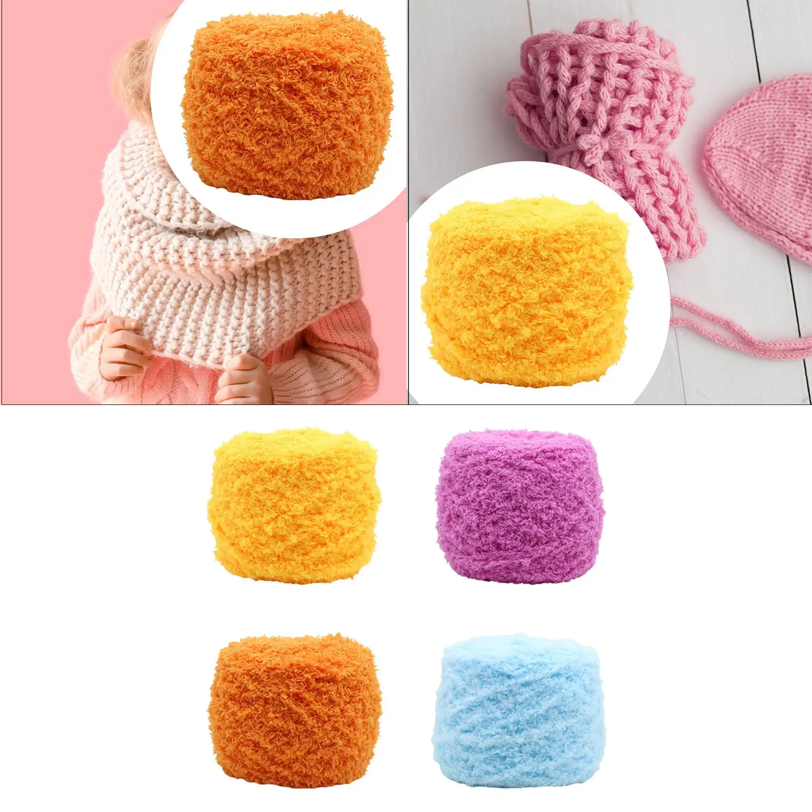 

Soft Coral Velvet Yarn for Crocheting and Knitting, Warm Yarn Thick Chunky Yard for Doll Sweater DIY Craft Hats Bags