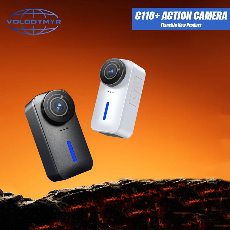 VOLODYMYR C110+ 4K 30fps Action Camera 170° Ultra Wide F1.8 Lens 30m Waterproof with Case Six Axis Gyroscope Anti-Shake