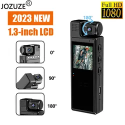 JOZUZE 1. 3-calowy ekran 1080P sportowy HD Mini aparat przenośny cyfrowy rejestrator wideo kamera BodyCam widzenie nocne z wykorzystaniem podczerwieni kamery policyjnej