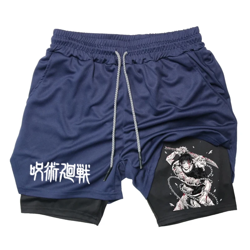

Men GYM Casual Fashion Sports Shorts Fitness Sportswear Running 2-in-1 Sports Summer Comfortable Elastic Phone Pocket Towel Loop