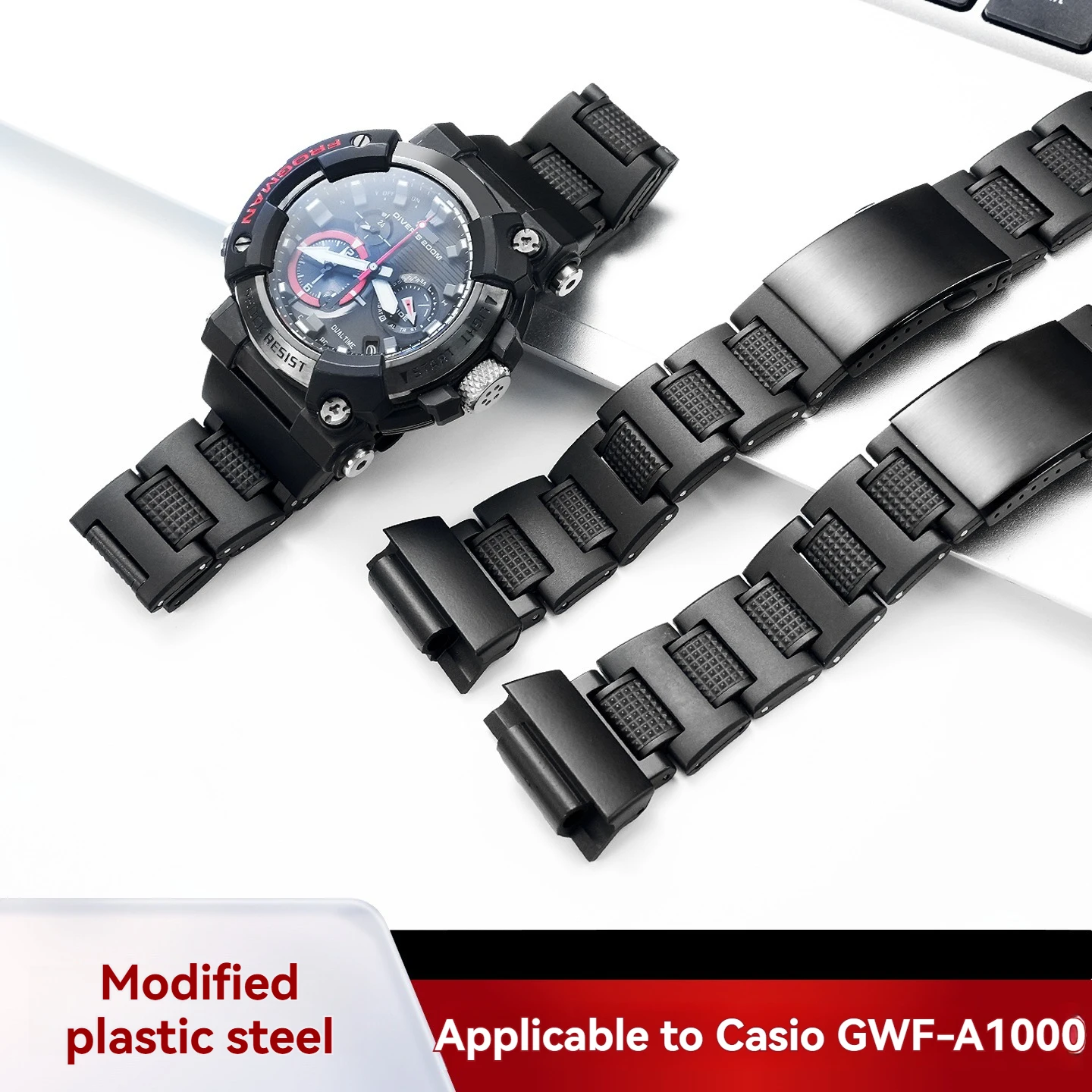 For Casio GWF-A1000 Frogman 7th Generation Resin-Steel Strap, 5623 Movement Modification: Lightweight Resin-Steel Strap