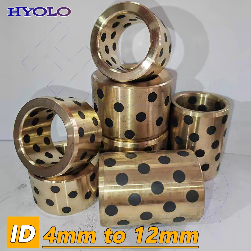 1PCS Brass Bushing Oil Free Self Lubricating Copper Sleeve Bore 4mm to 12mm Hollow Gasket Bracket