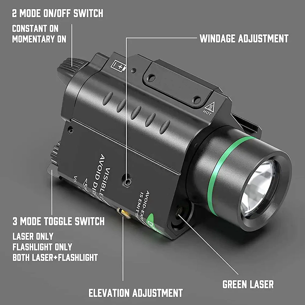 Glock pistol laser light torcia combinata per fucili da caccia pistola attrezzatura per armi tattica con guida Picatinny da 20-21mm