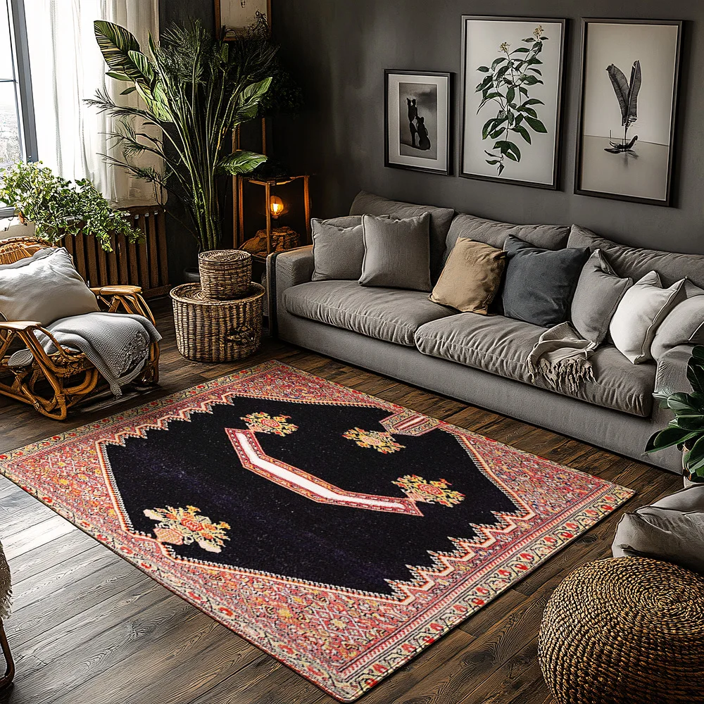 

Винтажный персидский ковер, восточный ковер, богемный декор, турецкий килим, нескользящий напольный коврик, домашний акцент, дорожка для гостиной, прочный