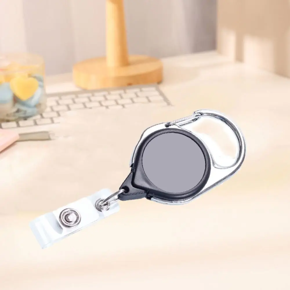 Square Nurse Badge Holder Belt Clip Keyring Clips Retractable Badge Reel Name Tag Anti-Lost Easy To Pull Buckle Doctor Hospital