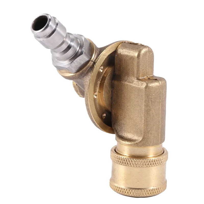 Acoplador pivotante de 4500PSI, conexión rápida de 1/4 pulgadas para arandela a presión, adaptador de limpieza de canalones, 240 grados, 7 engranajes