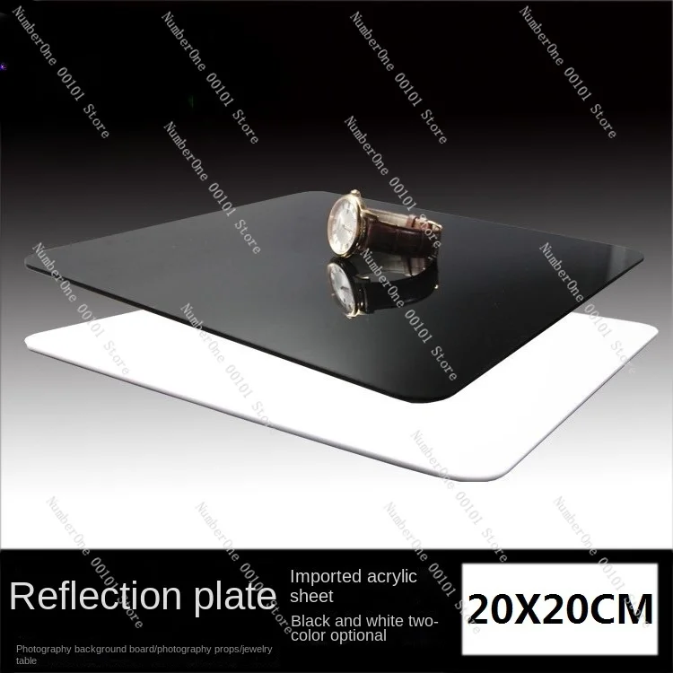 Photography Acrylic Reflective Display Board 20*20 Reflective Display Board Black and White Two-Color Studio Lights