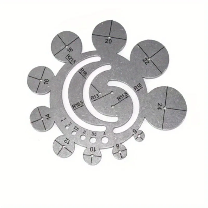 Center Locator Ruler for Woodworking,11-in-1 Multi-Function Circle Template Radius Gauge, 8-24mm Round Corner Arc Finder Tool