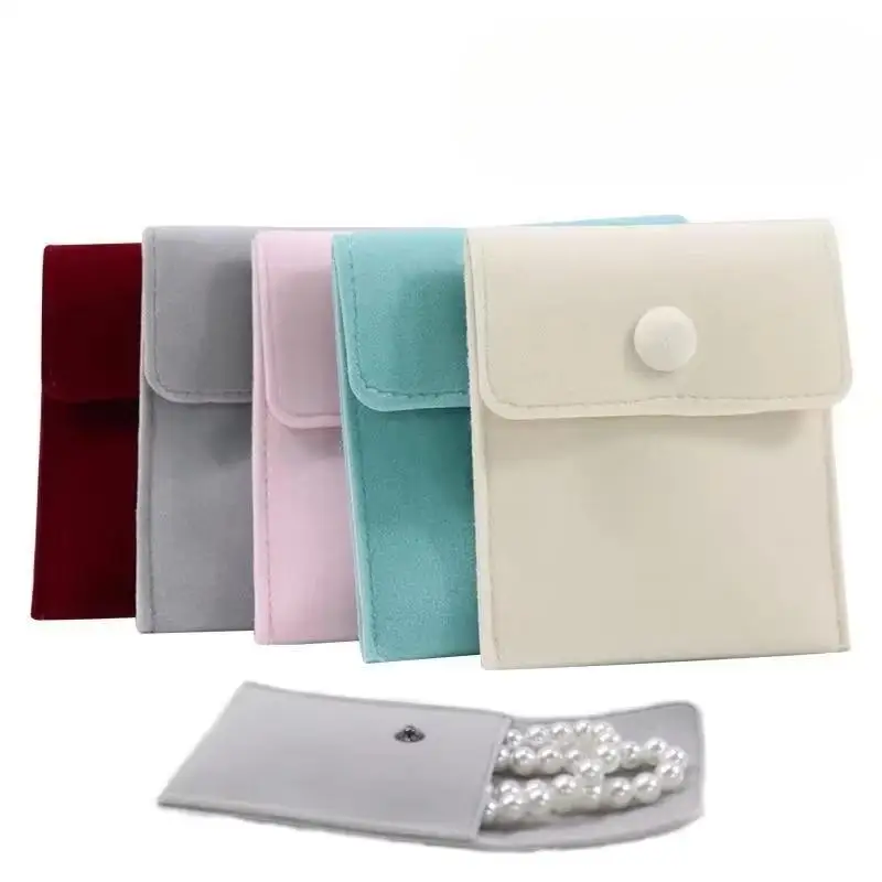 

1PCS Jewellery Pouch Packaging Bag Soft Flocking Gift Bracelet Necklace Earrings Rings Storage Button Bags
