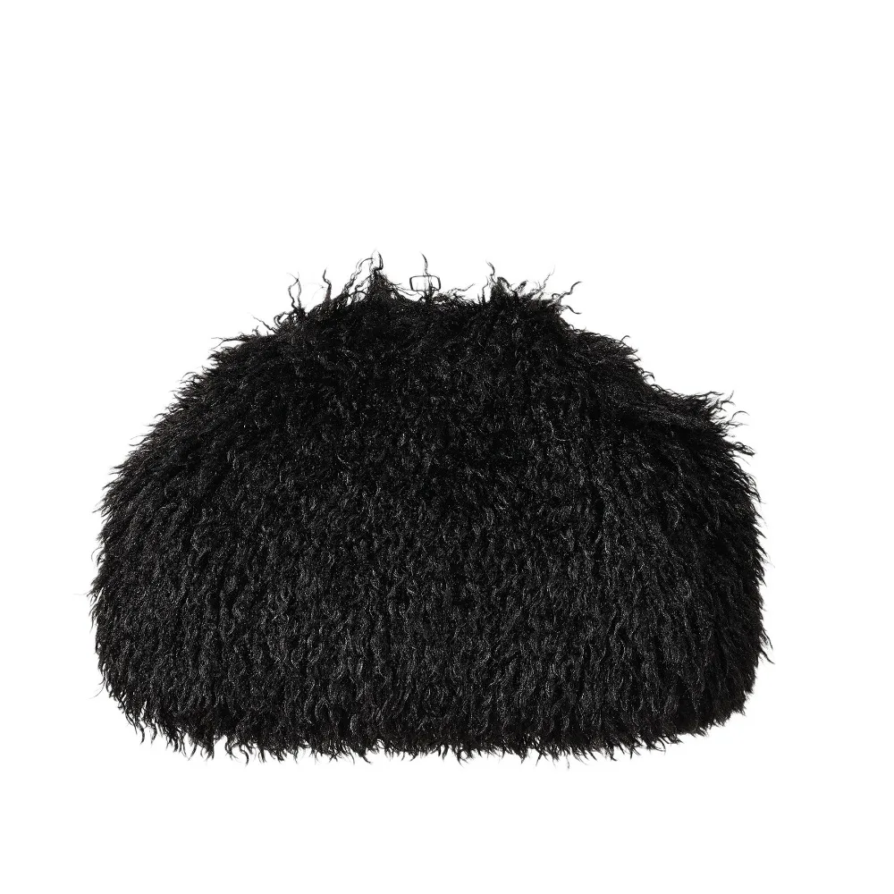 Portable Portable Fluffy Plush Clip Clutch Spicy Girl Punk Faux Fur Purse Korean Style Fuzz Dinner Bag Daily
