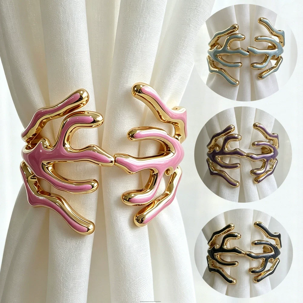 New light luxury cloisonn é branch metal curtain straps, niche and high-end, home bedroom curtain buckle decoration