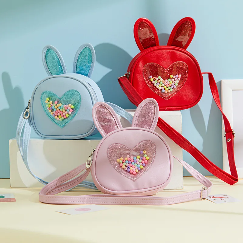 Crossbody Bag Children Bag Shoulder Rabbit Ear Fashionable and Cute Cartoon Wallet Mother Kids Bags for Girl Coin Purse 가방 Sac