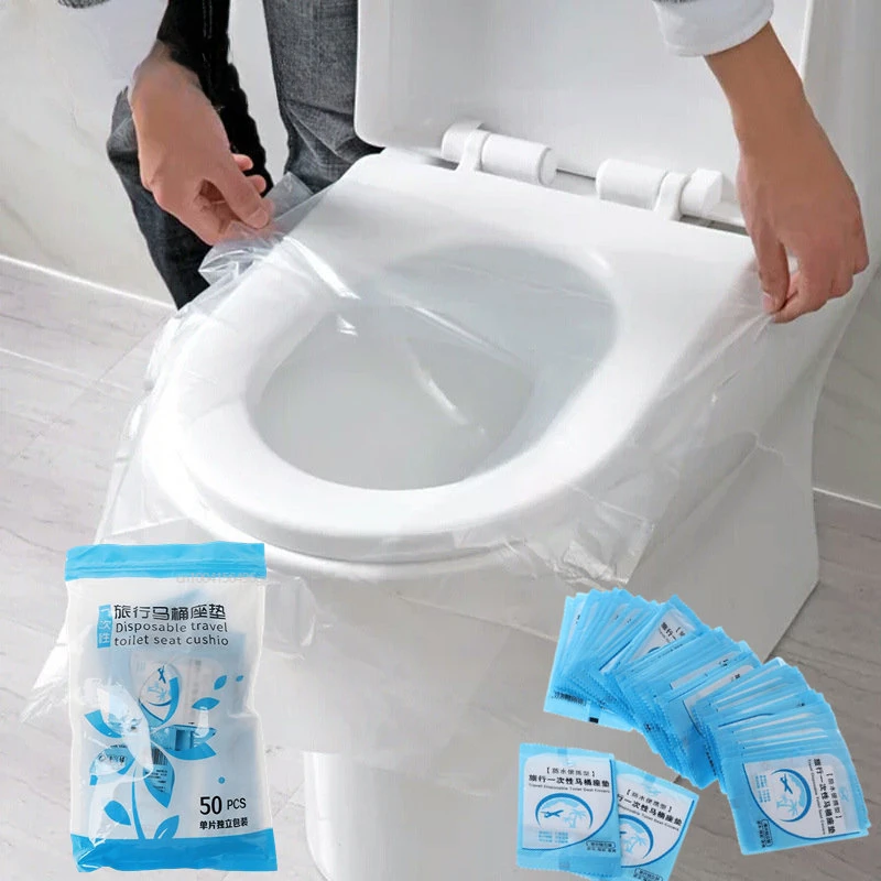 

30/50pcs/lot Disposable Toilet Seat Cover 100% Waterproof Safety Travel/Camping Bathroom Accessiories Easy to Carry