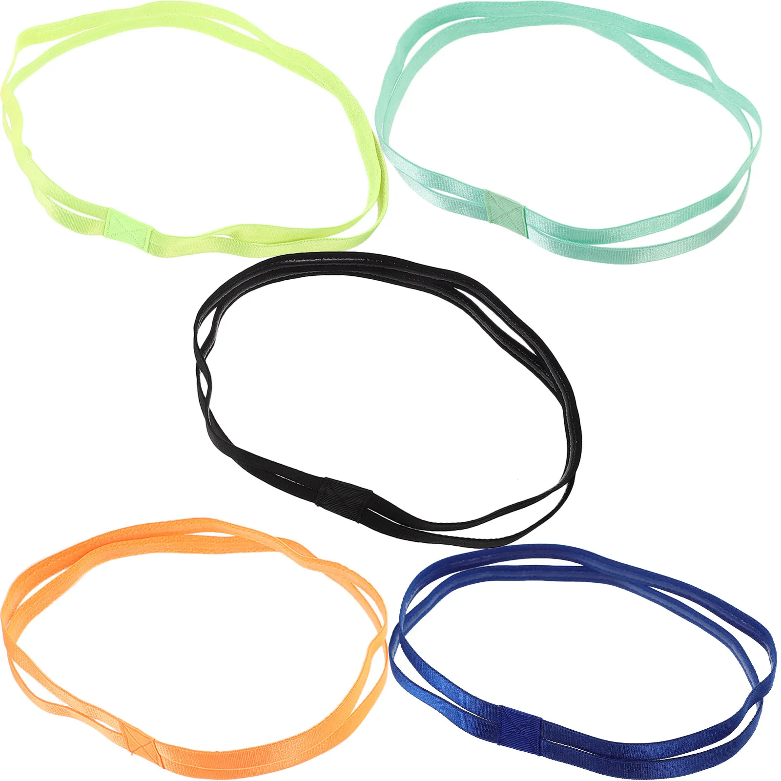 

5Pcs Nonskid Sweatbands Elastic Headbands Sports Hair Bands for Yoga Running Workout Athletic Head Wraps Women