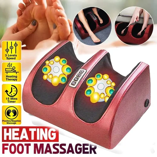 Imagen 1 del producto Masajeador de pies eléctrico de compresión caliente, terapia de calefacción, rodillo de amasamiento Shiatsu, relajación muscular, alivio del dolor, máquinas de Spa de pies