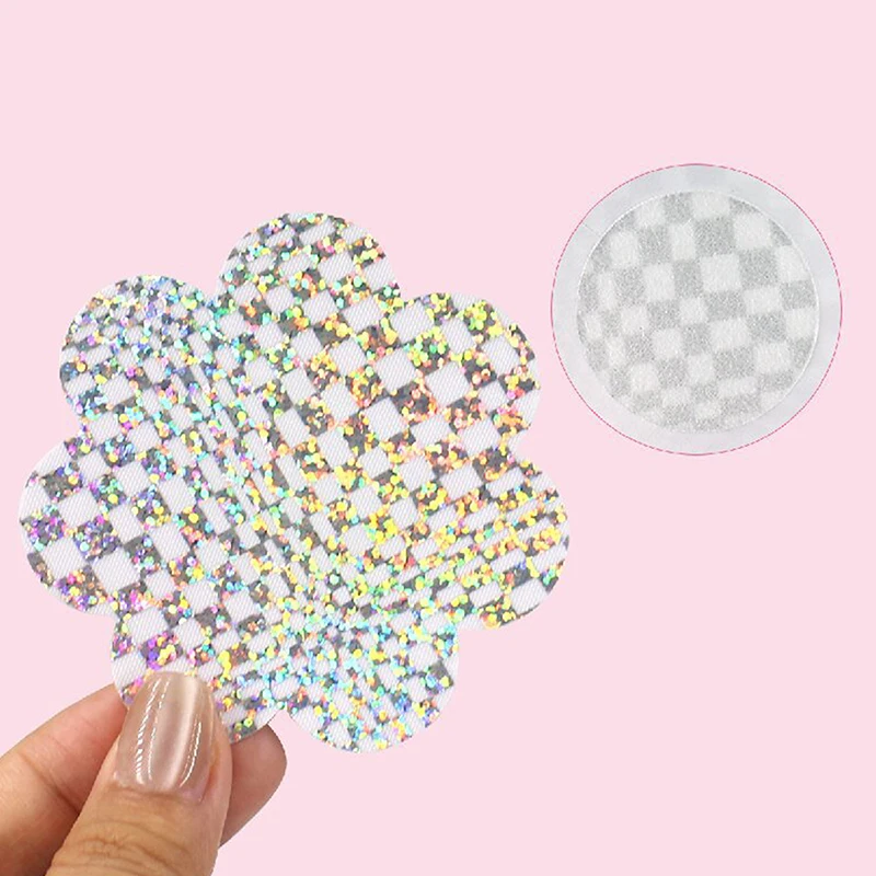 1Pair Sexy Laser Nipple Pasties Nipple Covers For Women Thin Breathable Adhesive Breast Invisible Boob Disposable Stickers