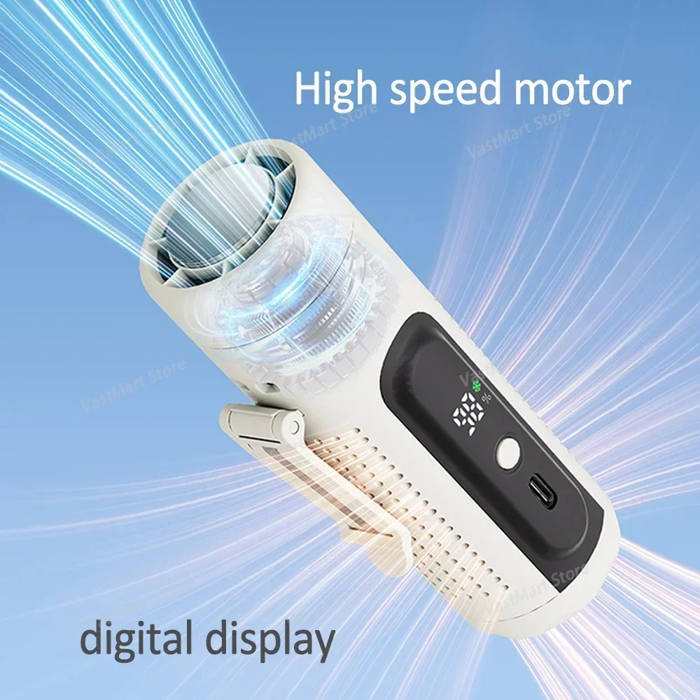 USB Rechargeable Mini Travel Fan 3000mAh High Battery Capacity 3-in-1 Handheld Neck Fan with 199 Levels Wind Speed Pocket Blower