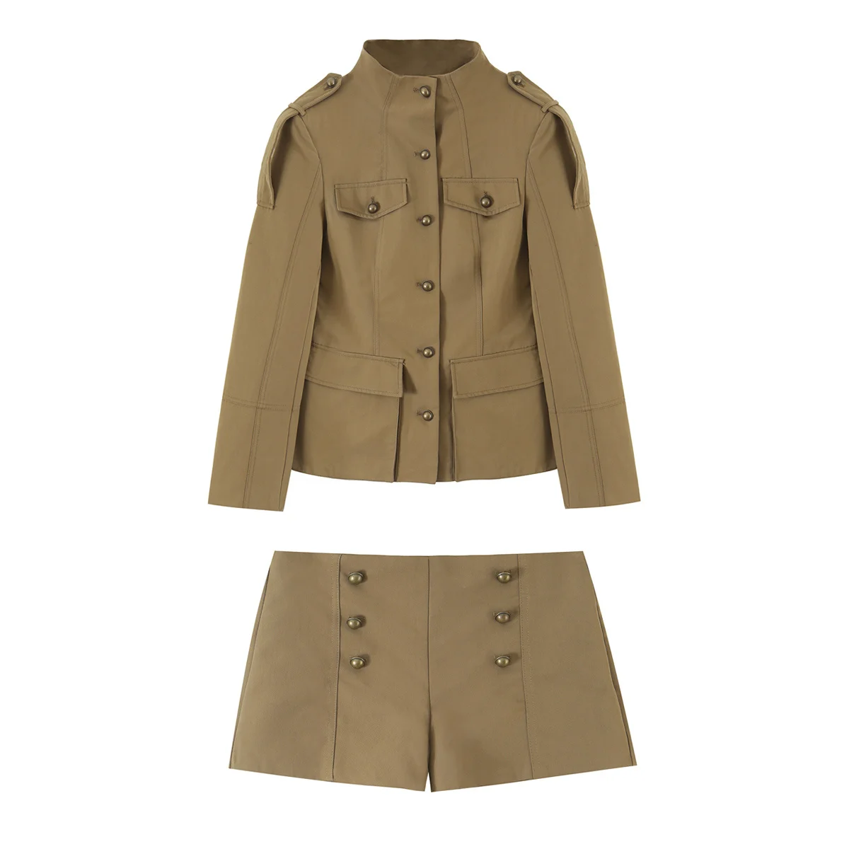 KONDALA Lässiger Einfarbiger Damen-Anzug 2026, Einreihige Jacke mit Taschen, Schmale Passform + Mini-Shorts mit Reißverschluss, Modisches Elegantes Herbst-Set für Damen