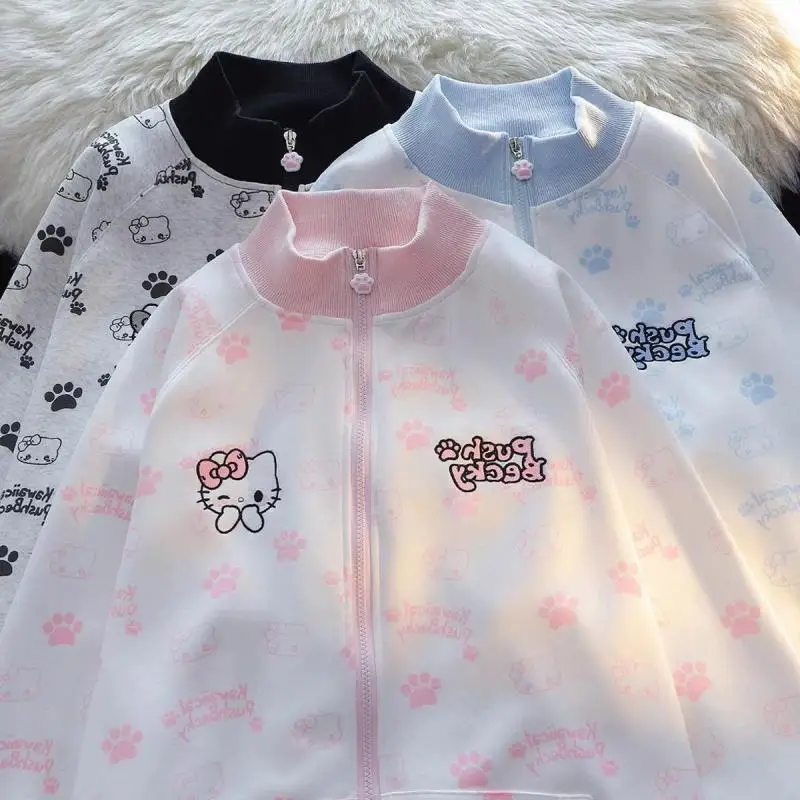 

Lovely Sanrio Kawaii Cartoon Hello Kitty Student Hoodie Anime Coat Creative Cute Anime Comfort Casual Couple Jacket Girl Gift