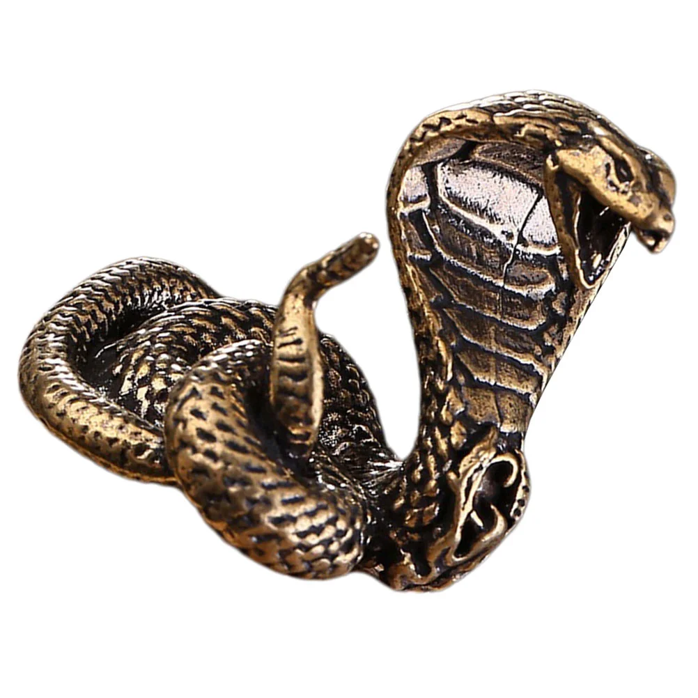 

Brass Tea Pet Tabletop Snake Sculpture Garden Ornament Desktop Shaped Decor Vintage Ornaments Decorate Ceremony Animal