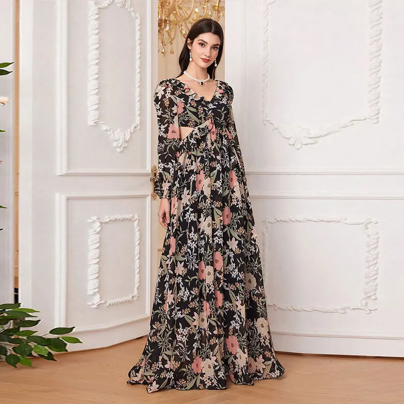 Chiffon dress fashionable elegant noble banquet dress wedding bridesmaid dress high-end temperament classic luxury women's cloth