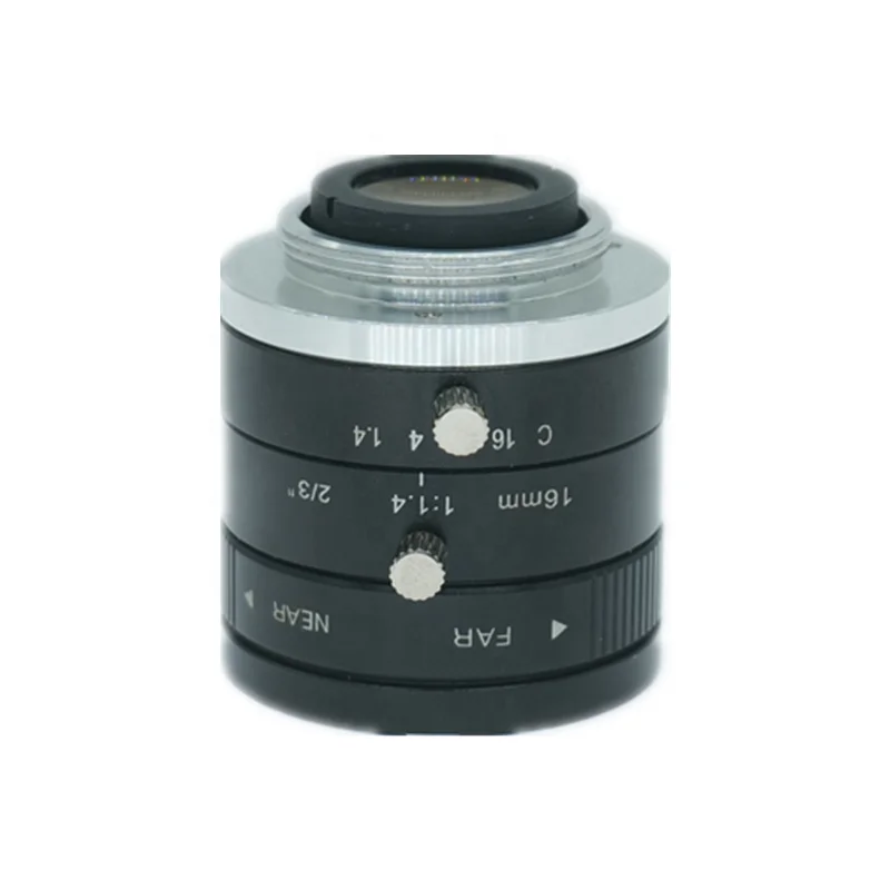 Low Distortion 16mm C-Mount Industrial Lens, F1.4 Fixed Focus, Ideal for Barcode Scanning, Robotics & Quality Control Cameras