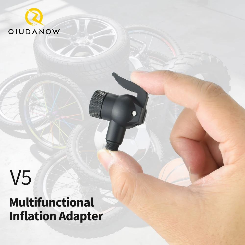 Adaptador de boquilla de bomba de bicicleta QIUDANOW, adaptador de diseño de bloqueo a presión para bicicletas de montaña/carretera, compatible con válvulas Presta Schrader Clik Dunlop