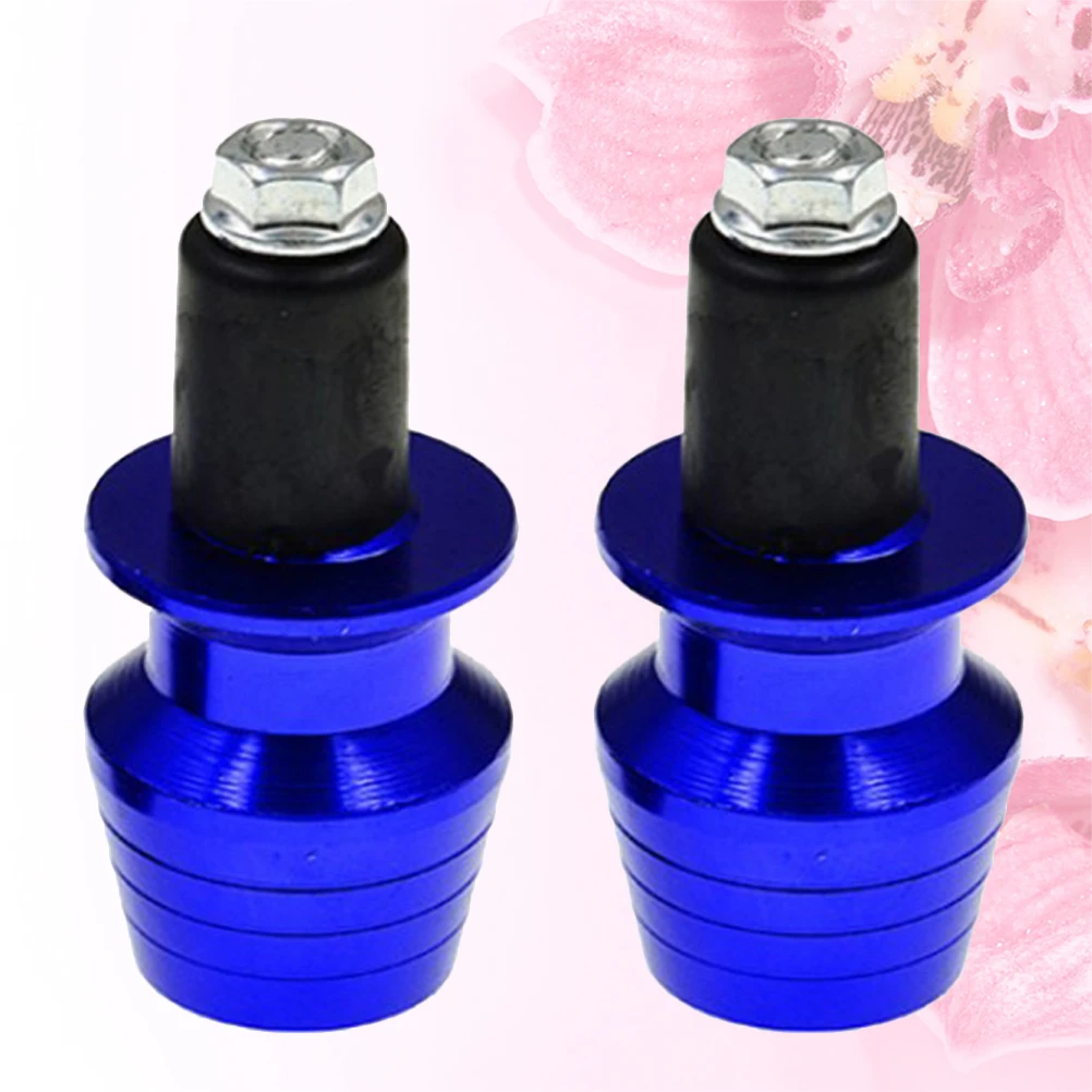

2 pcs Motorcycle H Plug H Grips Blue Anti Vibration Caps Aluminum Ends Weights Balancing Terminal Plugs Fits Bikes Easy