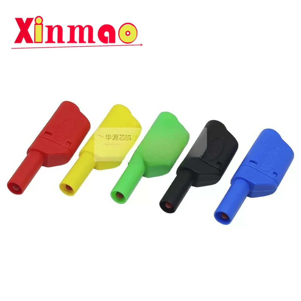 5pcs 32A high current 4mm safety sheathed high-voltage banana plug with stackable extension welding test head