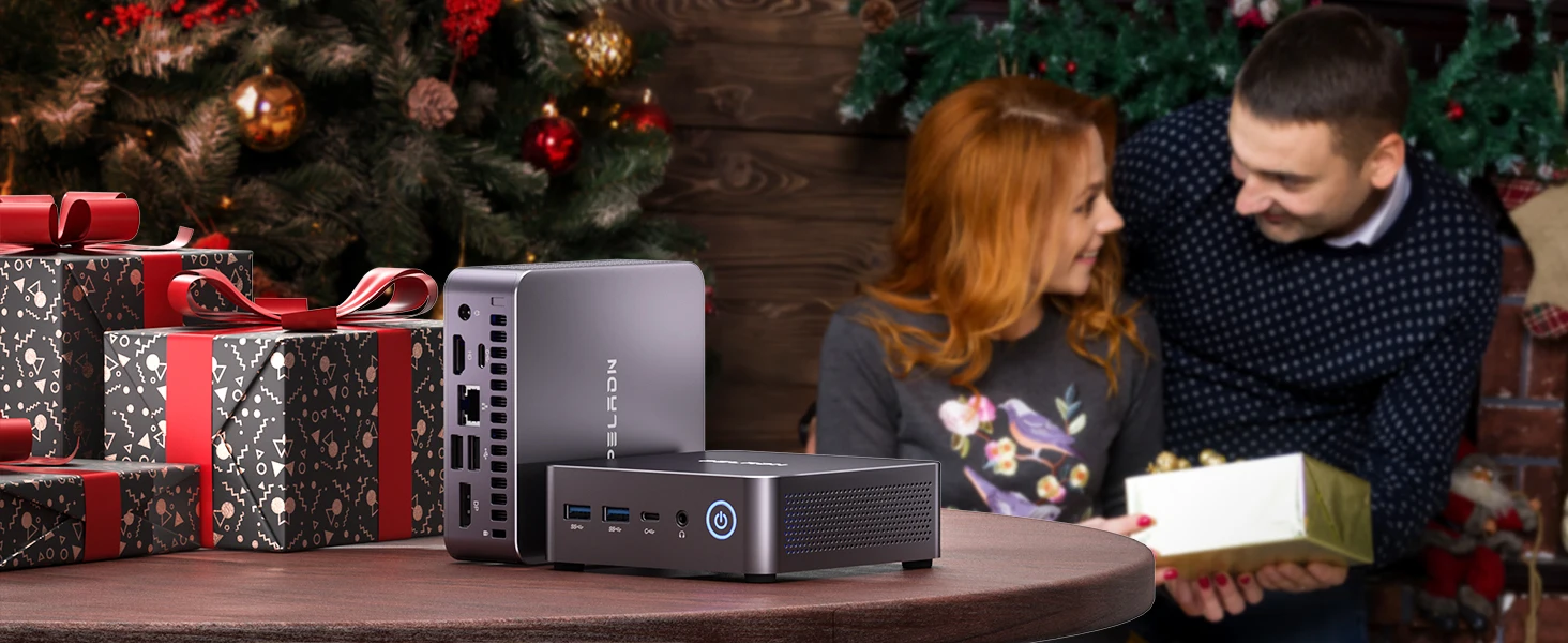 PELADN WO7 Mini PC AMD Ryzen 7 7735U (8C/16T, up to 4.75Ghz) 16GB DDR5+1TB SSD WiFi6 BT5.2 Quadruple-Display Mini Computer