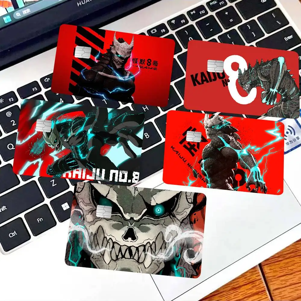 Anime monster K-Kaiju No 8 Credit Card Skin Stickers No Adhesive Residue Water Proof for VISA Credit Card Subway Access Card