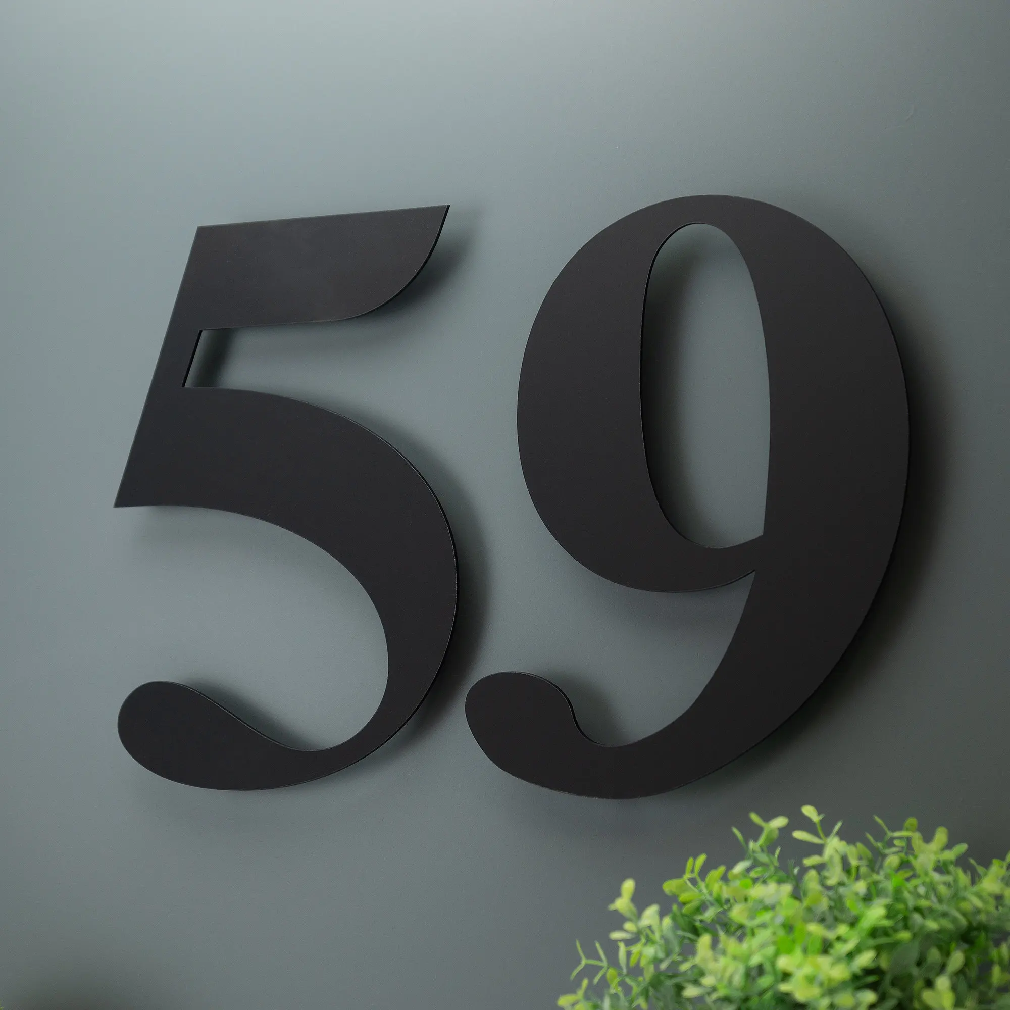 Modern House Numbers Matte and Gloss Finishes Gold Black Silver Outdoor Floating Digital Mailbox Sign Multiple Sizes Available