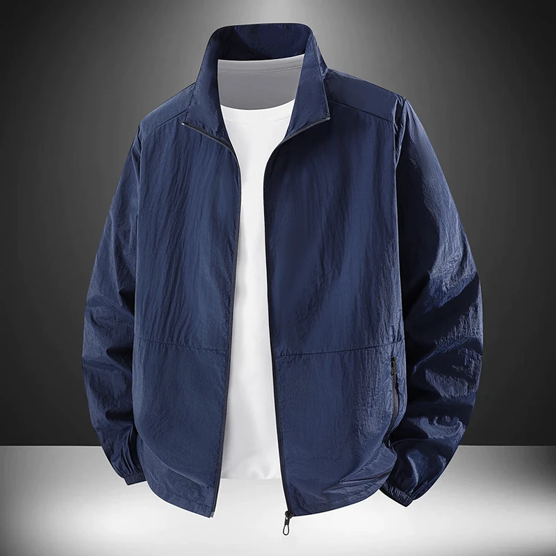 Outdoor Men's Ultra-thin Quick Dry Jacket Summer Korean Version Stand-up Collar Sunscreen Coats Men UV-proof Top Skin Clothing view 4