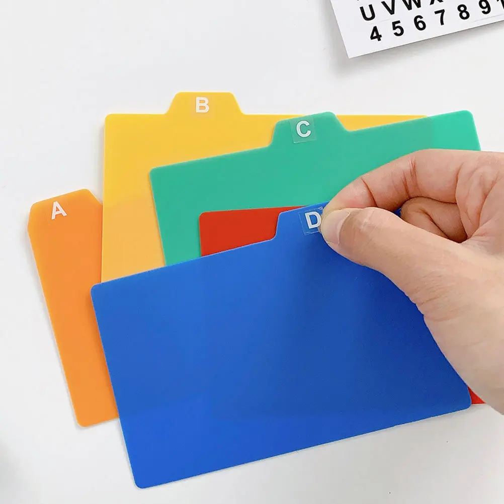 

50 Sheets Plastic Index Card Dividers Waterproof PP Tabs for Planner Book Divider Notepad Marker Classification Labels
