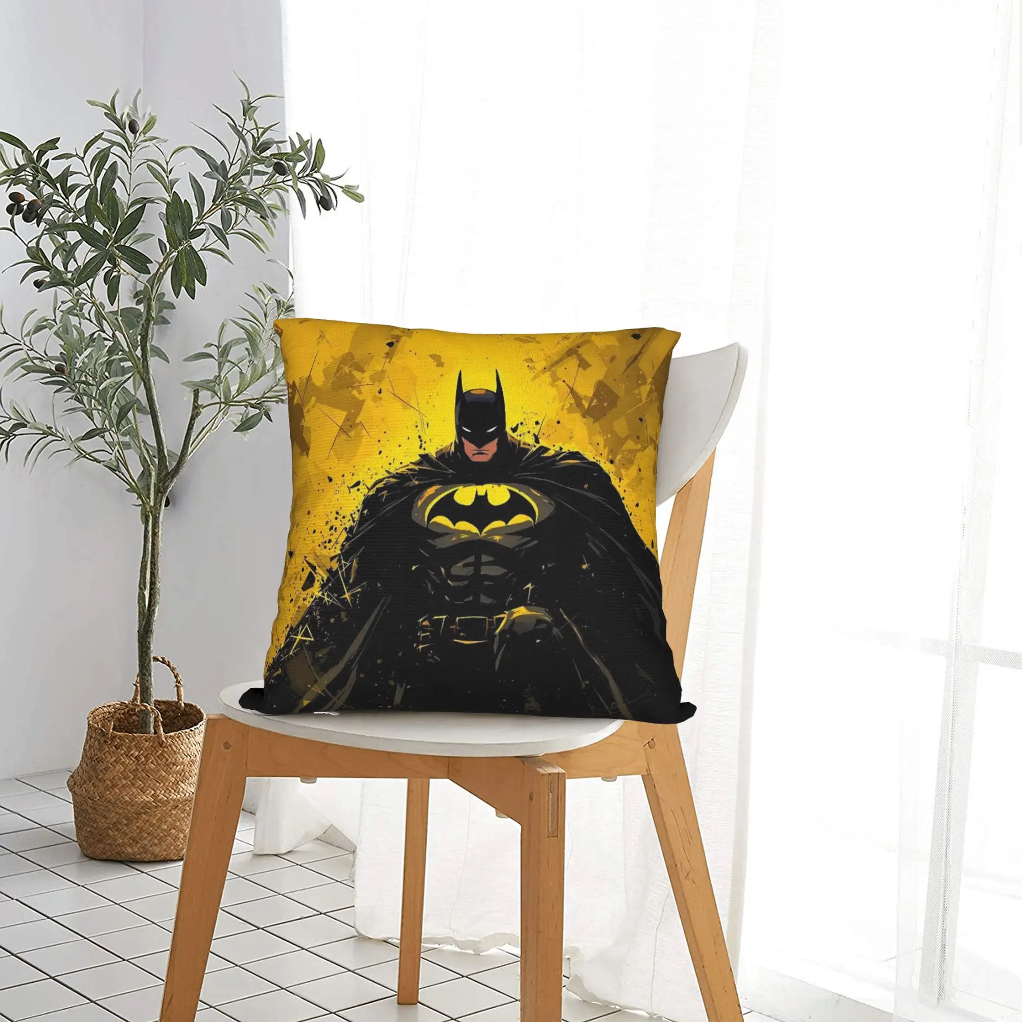 Batmans Bruce Wayne Square Pillow Covers Polyester Home  Cushion Case Cool Home Decoration Throw Pillow Case 45*45